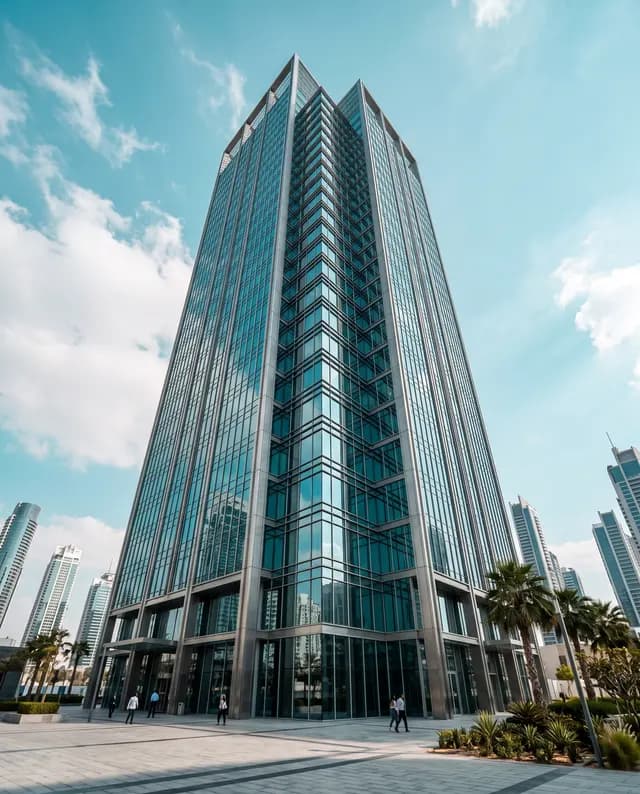 A modern office tower in Business Bay Dubai