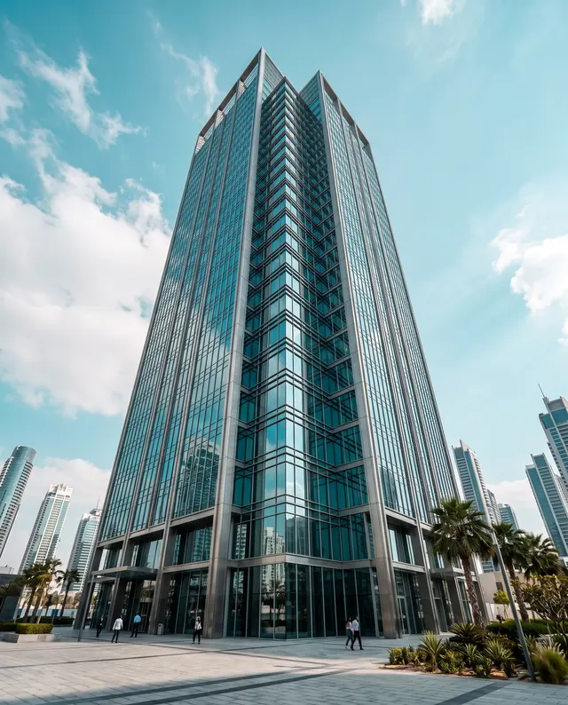 A modern office tower in Business Bay Dubai