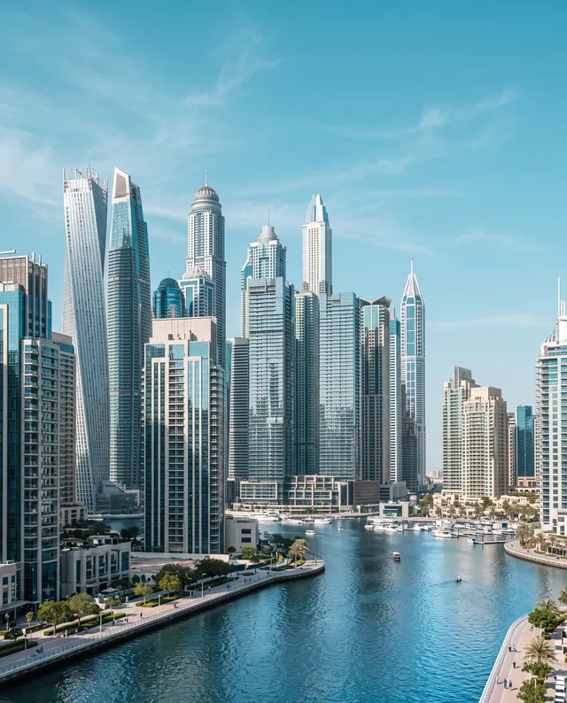 Dubai Business Bay skyline on a clear day